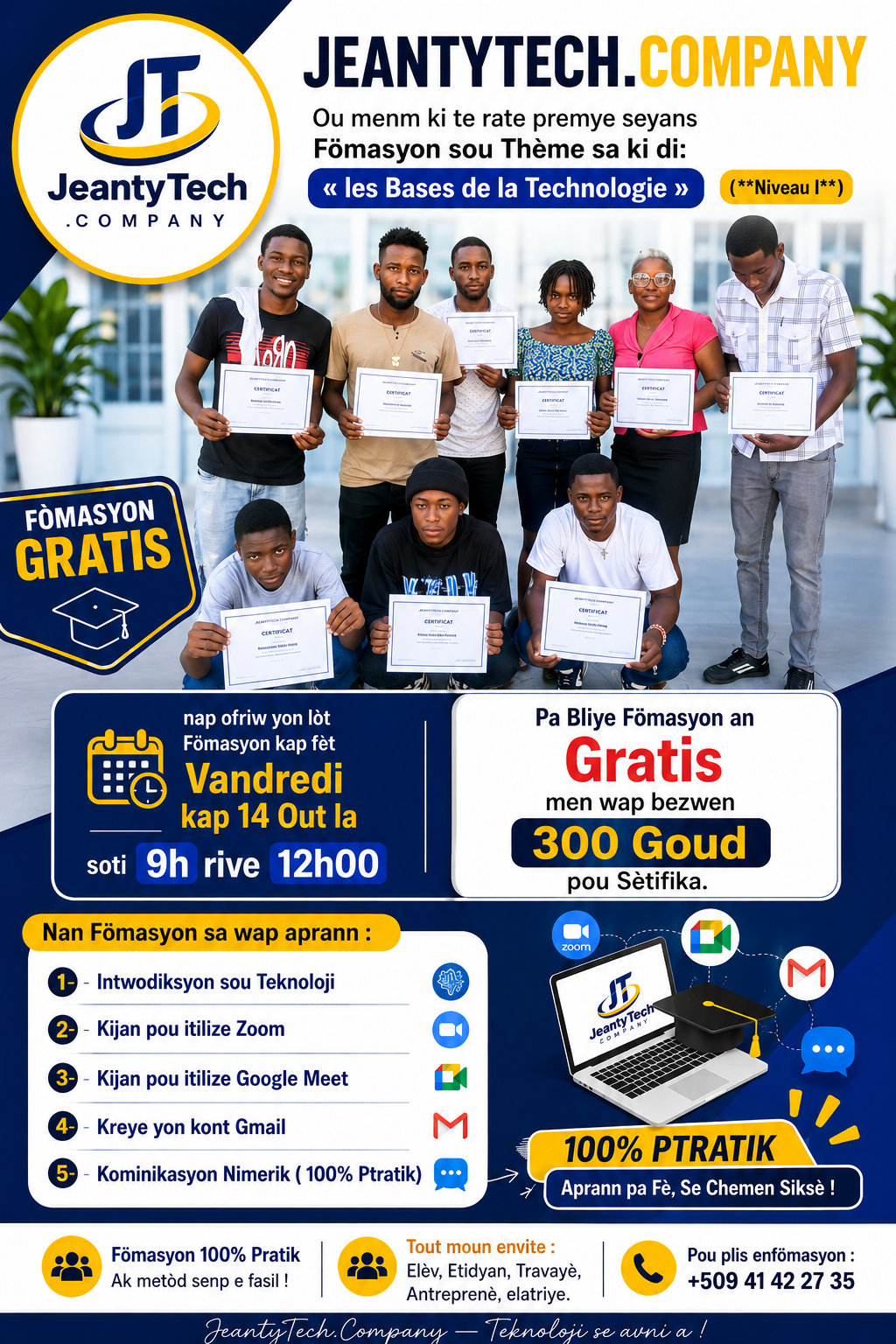 Affiche de la formation « Les Bases de la Technologie » (Niveau I)